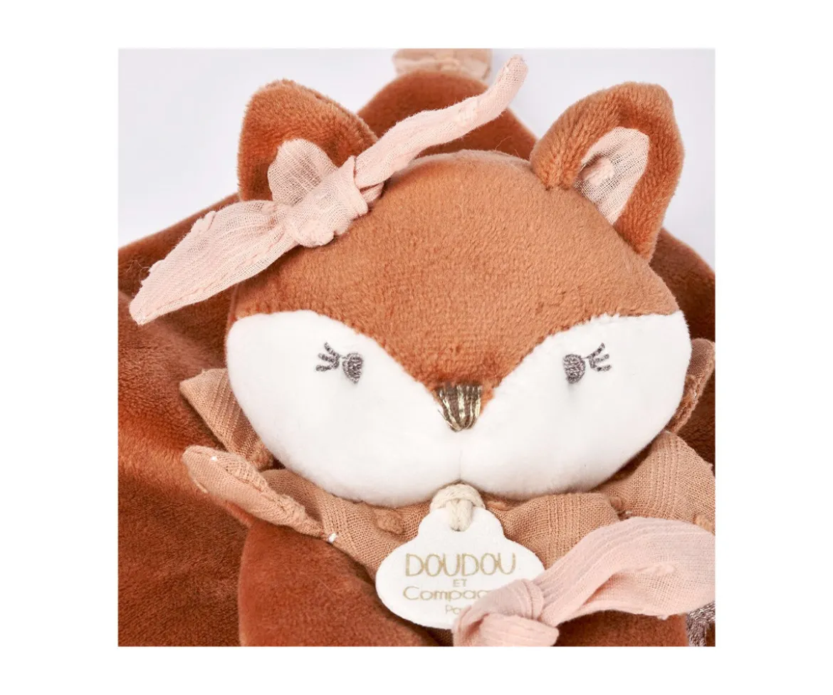 Caja Regalo Doudou Personalizable Zorro Mina con Sujetachupetes