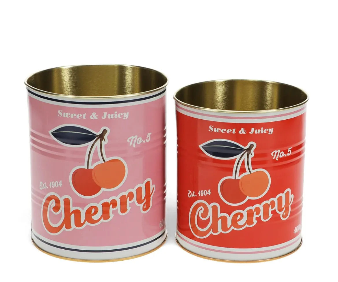 2 Cajas Metálicas de Almacenaje Medium Cherry