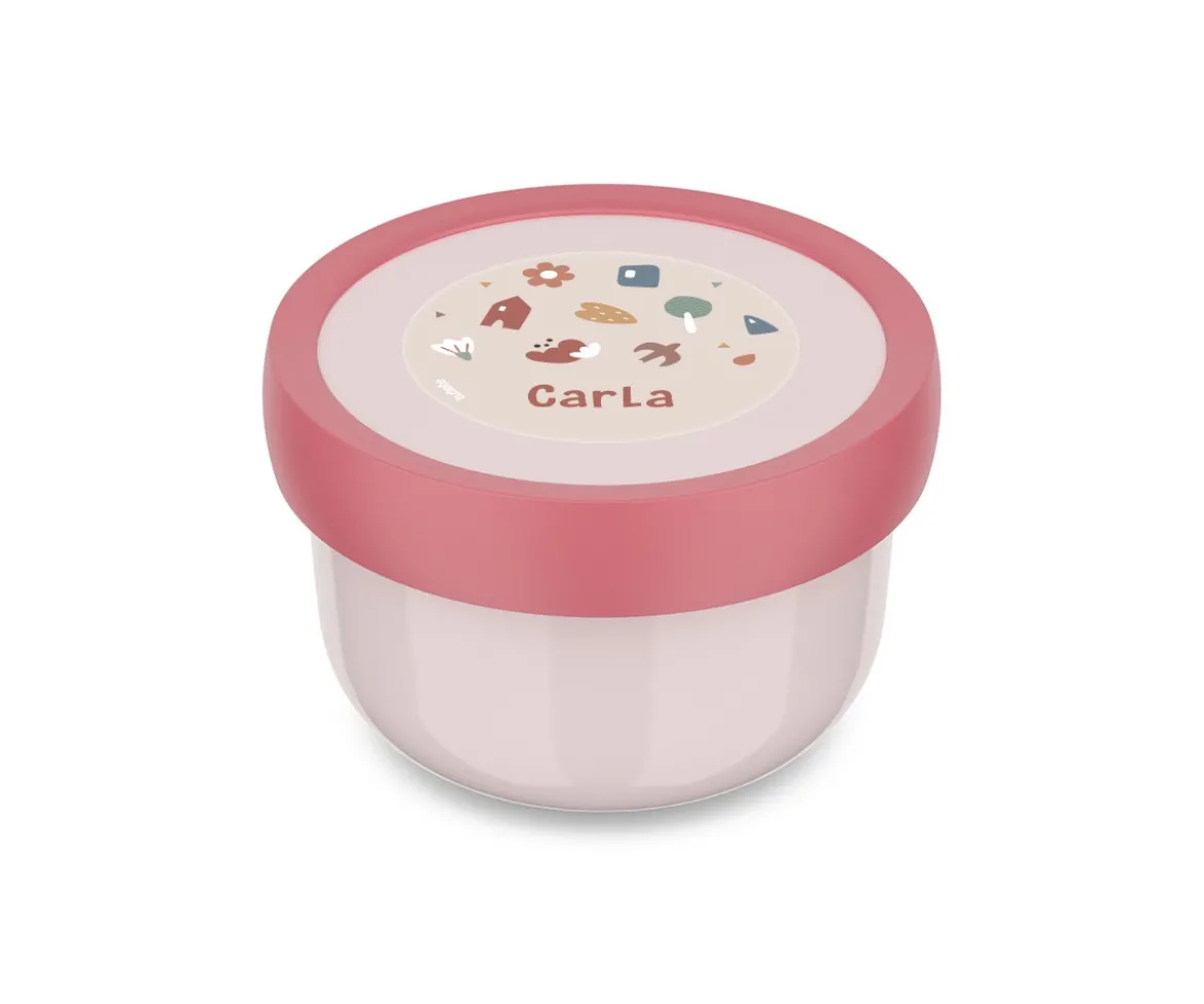 Cajita para Fruta Personalizada Campus Cool Pink Geometric Nature