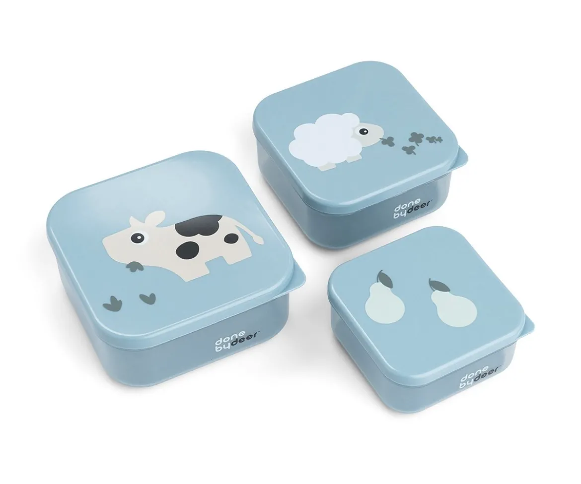 3 Cajitas Almuerzo Tiny Farm Blue