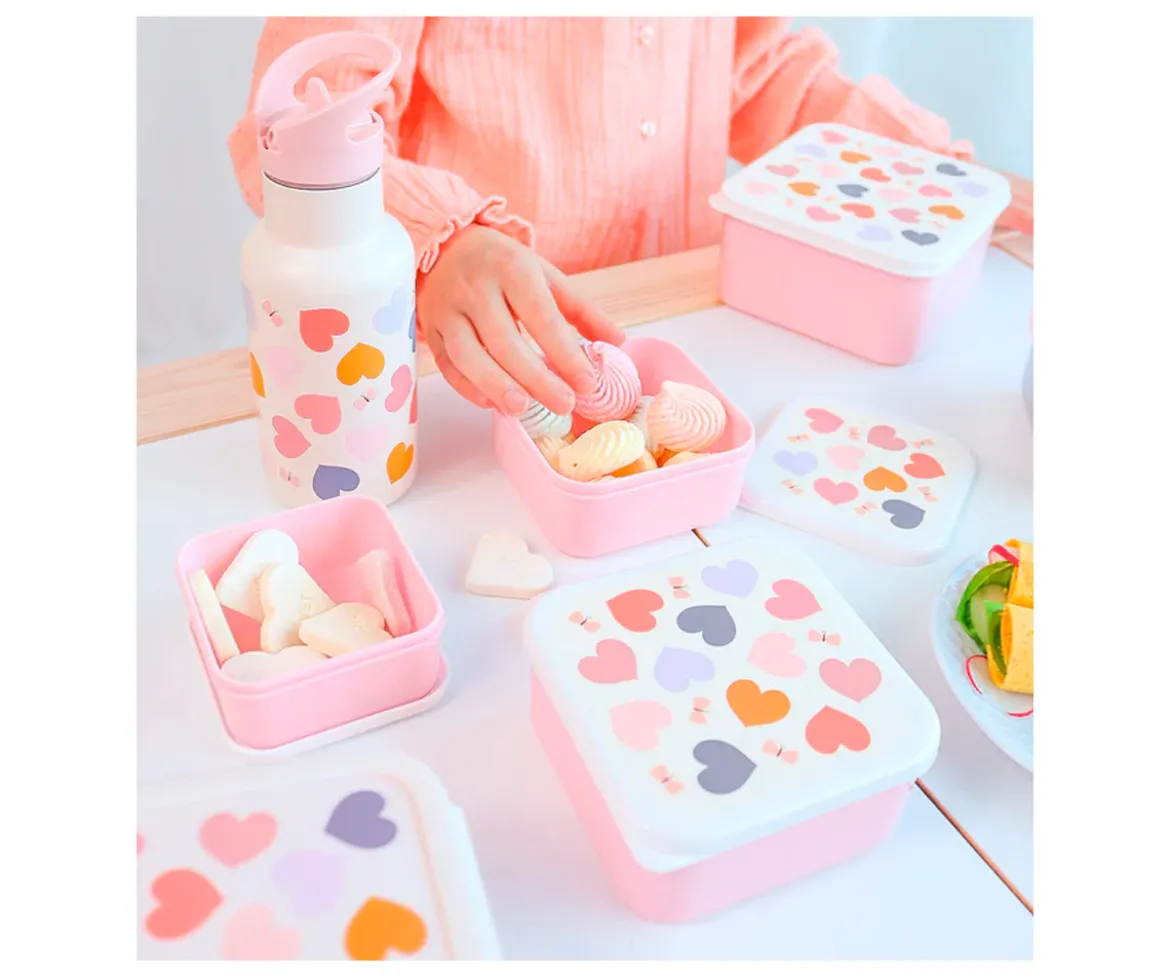 4 Cajitas Almuerzo y Snacks Corazones