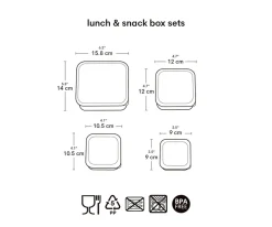 4 Cajitas Almuerzo y Snacks Corazones