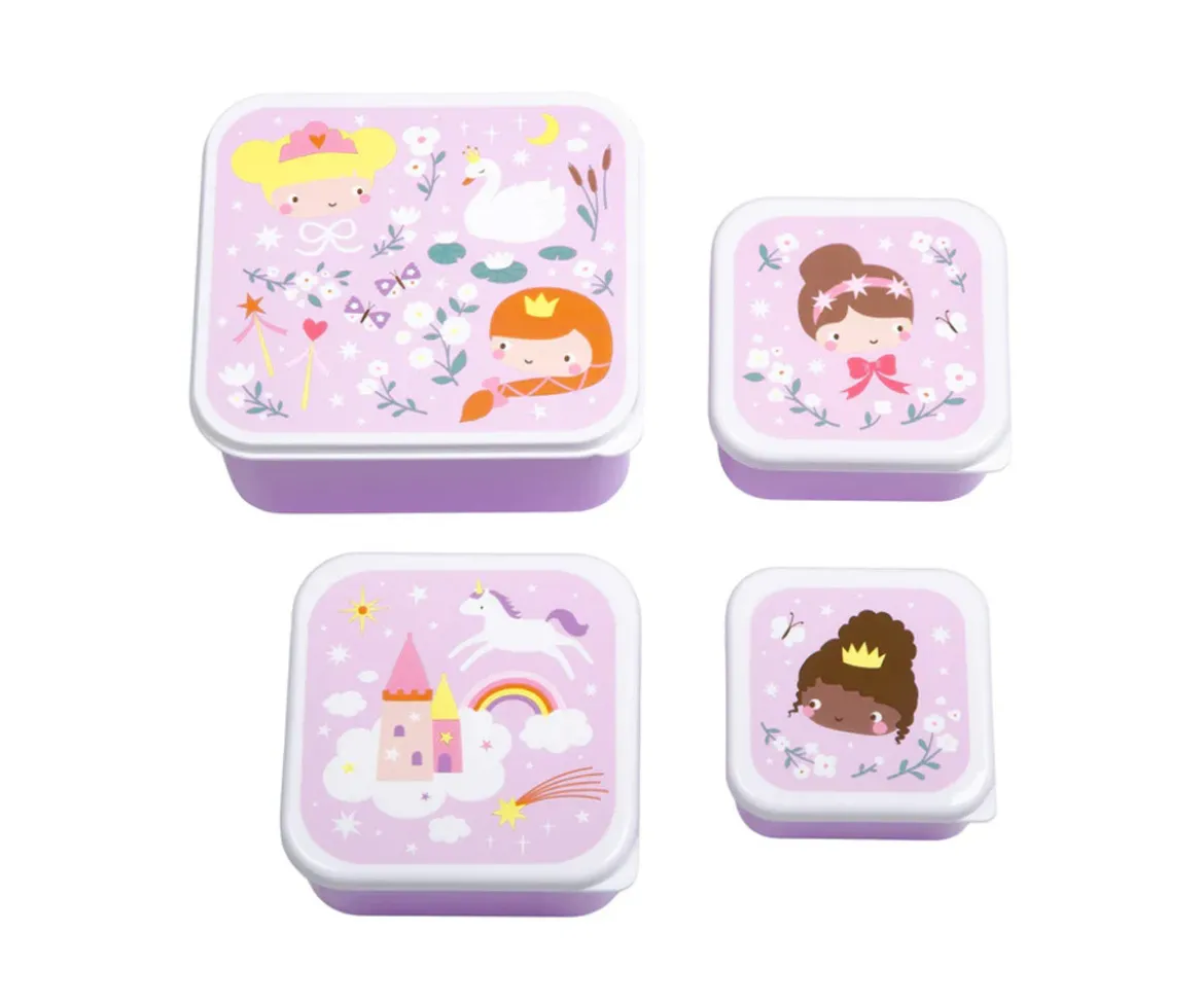 4 Cajitas Almuerzo y Snacks Princesas