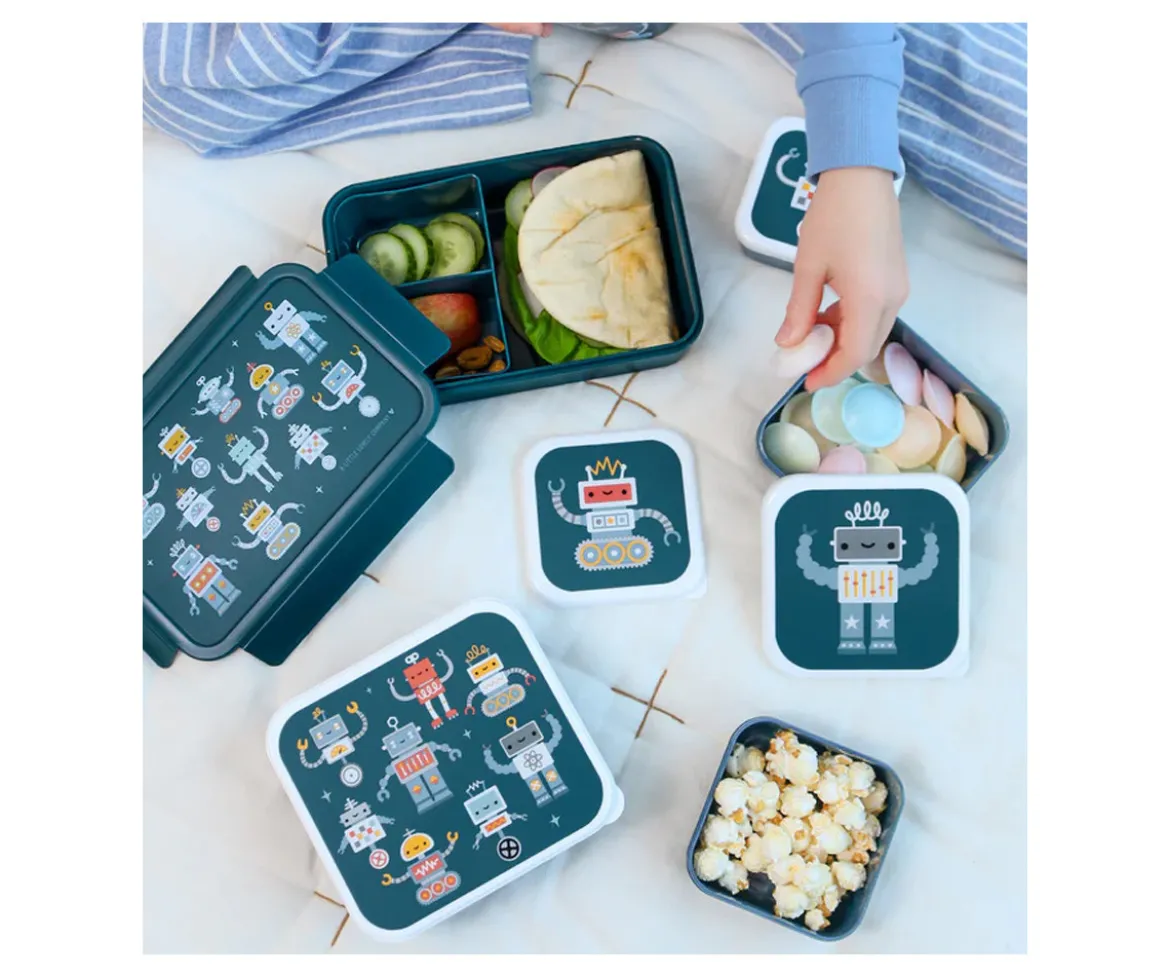 4 Cajitas Almuerzo y Snacks Robots