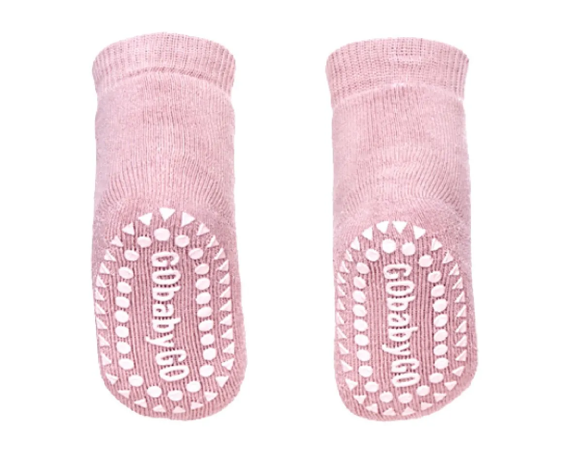 Calcetines Suela Antideslizante Algodón Rosa Empolvado