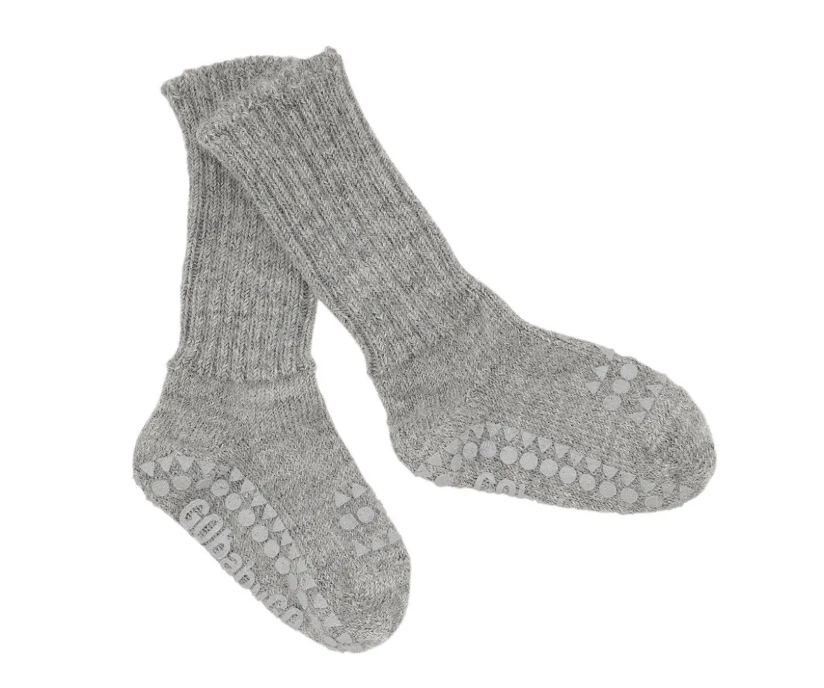 Calcetines Suela Antideslizante Alpaca Gris Melange