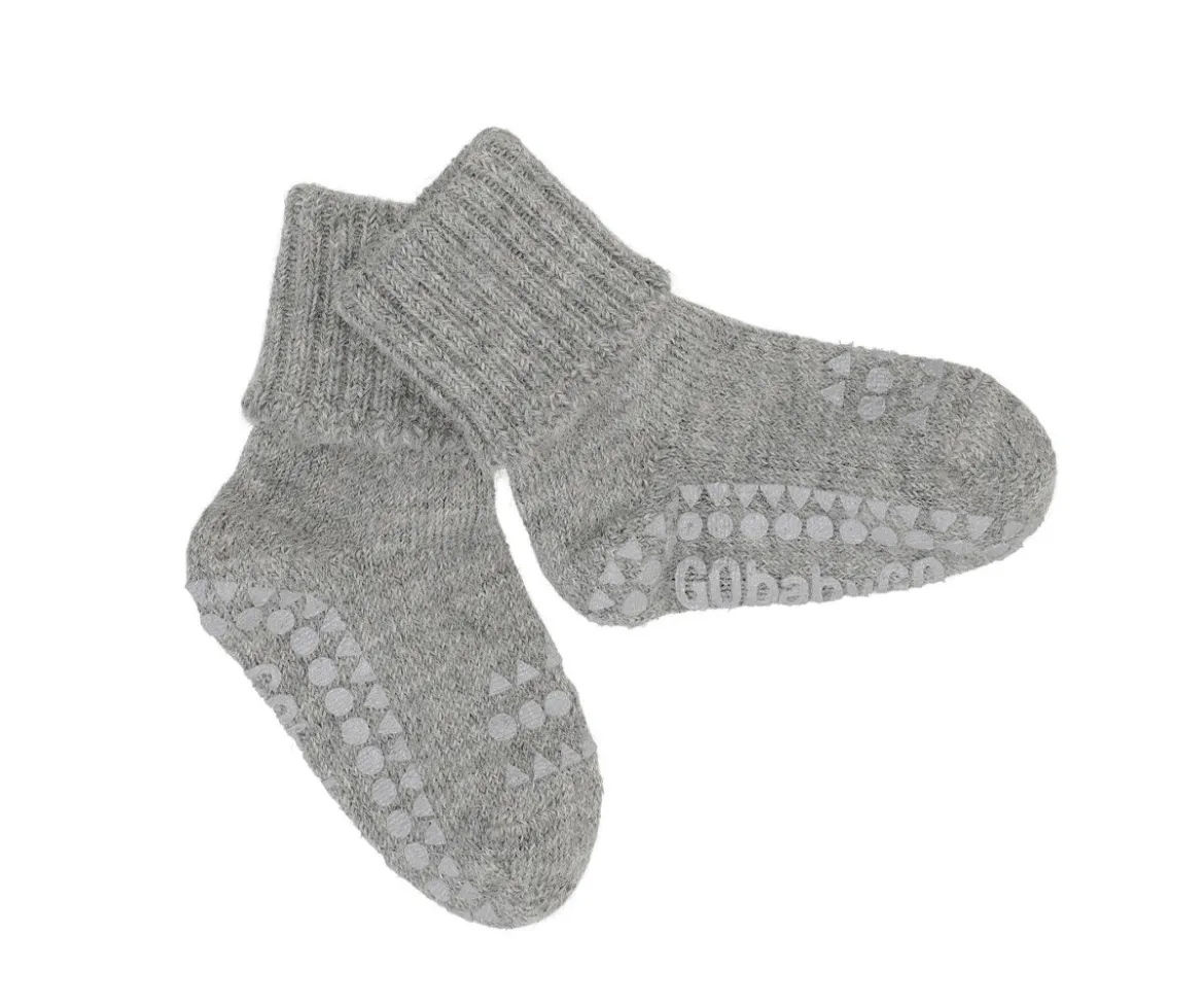 Calcetines Suela Antideslizante Alpaca Gris Melange