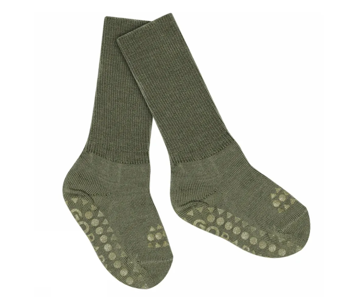 Calcetines Suela Antideslizante Lana Merino Olivine