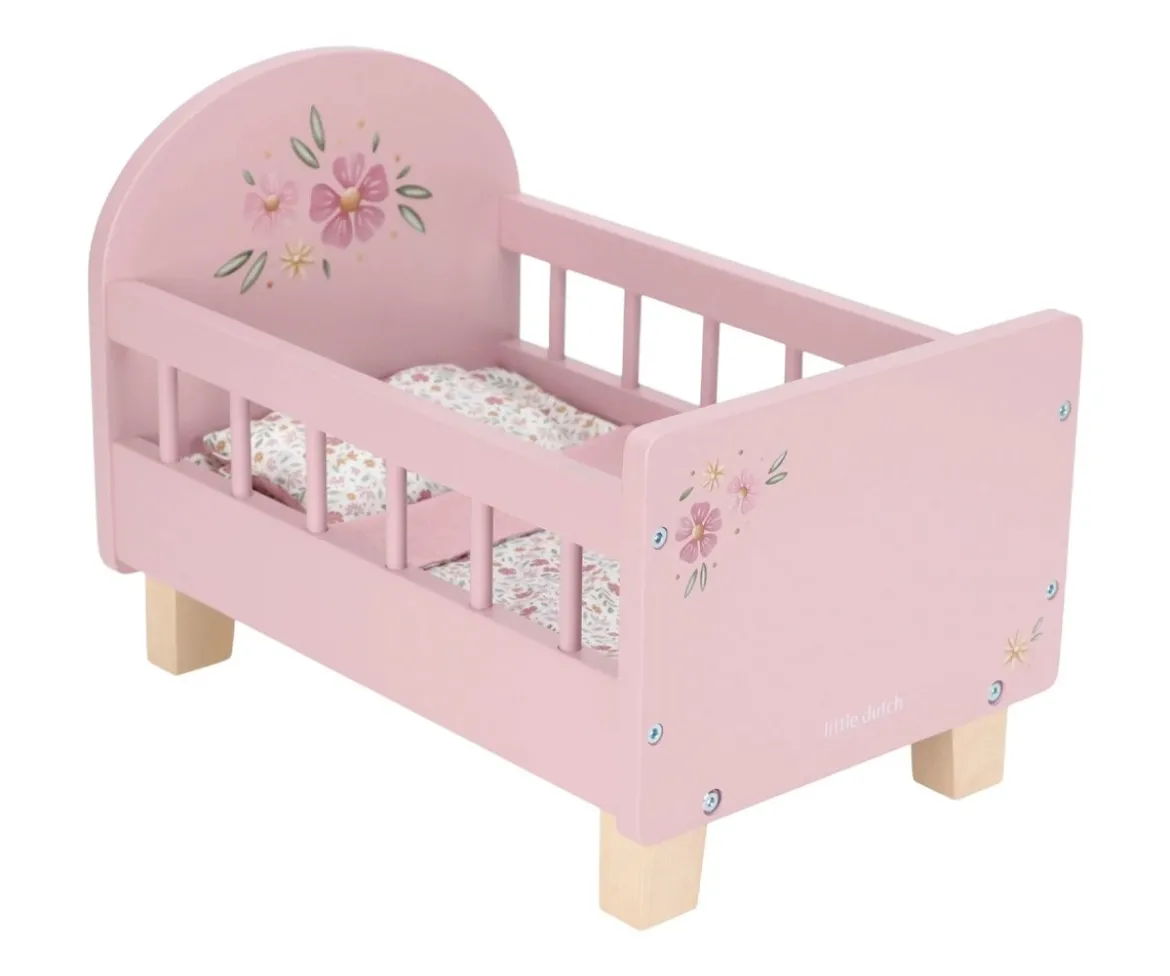Cama de Madera con Textil para Muñecas FSC