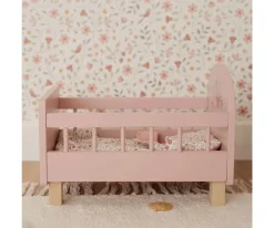 Cama de Madera con Textil para Muñecas FSC