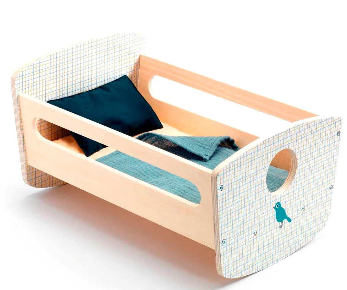 Cama Mecedora Azul Pomea para Muñeco