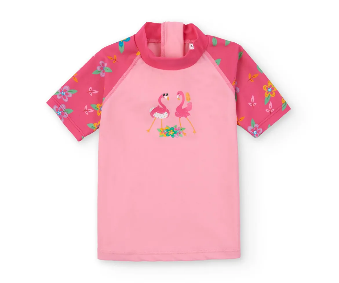Camiseta Protección Solar Manga Corta Flamingos