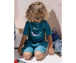 Camiseta Protección Solar Whale Teal