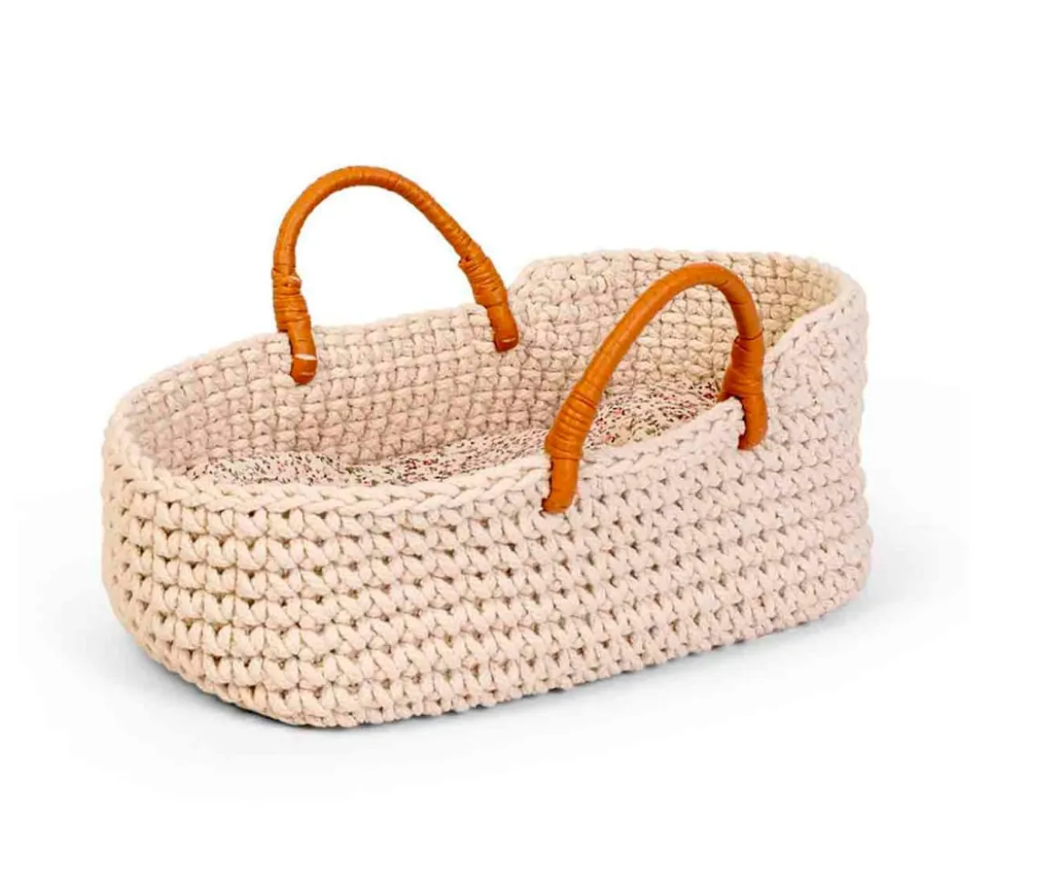 Capazo Moisés Pequeño Croché para Muñecas