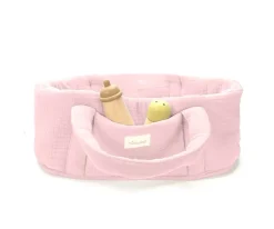 Capazo y Almohada Coton Fraise para Muñecos