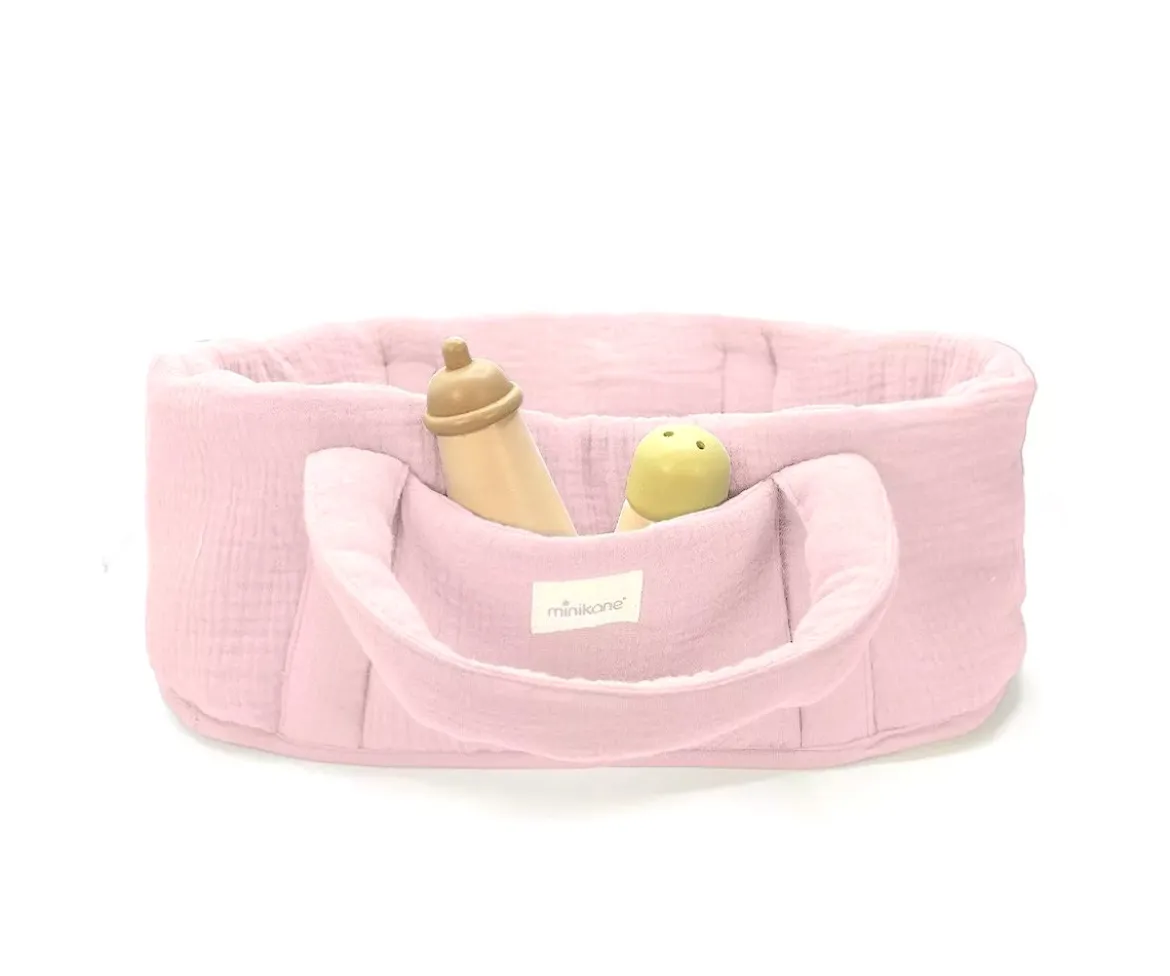 Capazo y Almohada Coton Fraise para Muñecos