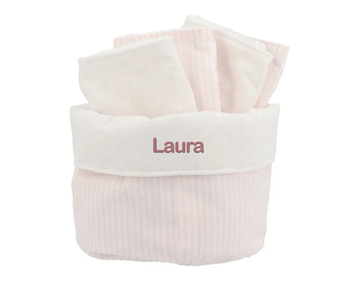 Cesta con secababitas Dorset Rosa Personalizable