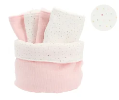 Cesta con Secababitas Rainbow Dots Rosa Personalizable