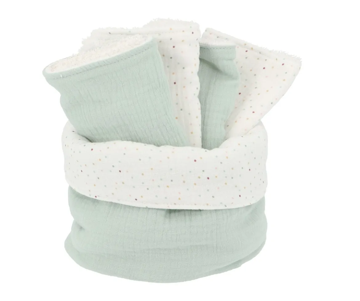 Cesta con Secababitas Rainbow Dots Verde Personalizable