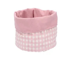 Cesta con Secababitas Vichy Rosa Personalizable
