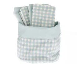 Cesta con Secababitas Vichy Verde Personalizable