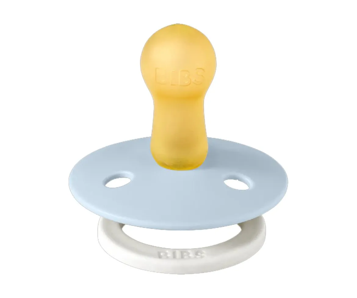 Chupete BIBS Colour Round Baby Blue GLOW