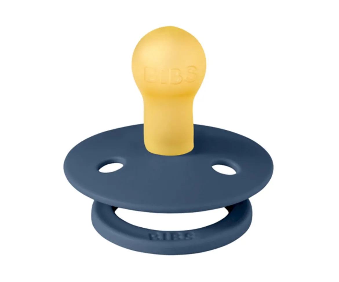 Chupete BIBS Colour Round Steel Blue en Bolsita