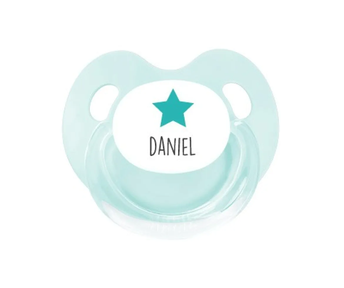Chupete Personalizado Retro Aqua Estrella