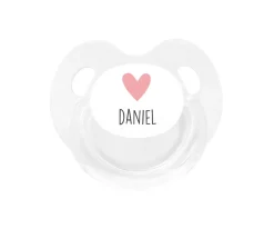 Chupete Personalizado Retro Blanco Corazón