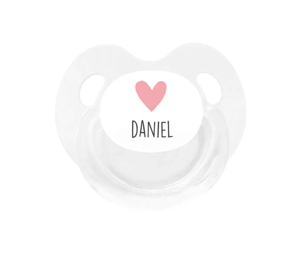 Chupete Personalizado Retro Blanco Corazón