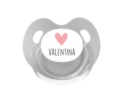 Chupete Personalizado Retro Gris Corazón
