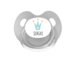 Chupete Personalizado Retro Gris Corona