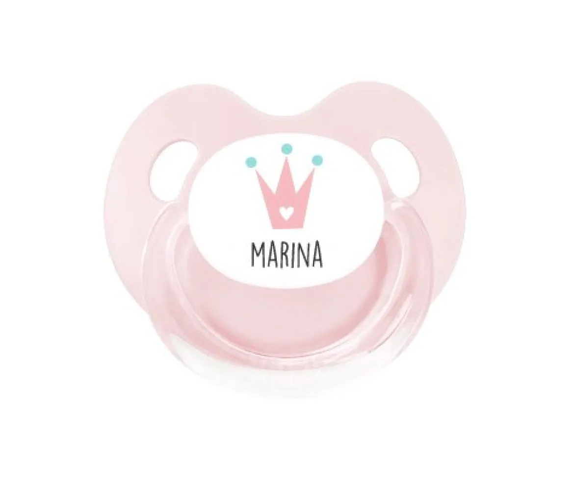 Chupete Personalizado Retro Rosa Corona