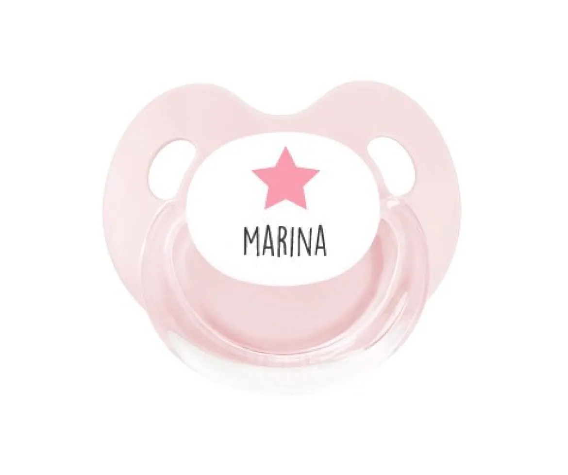 Chupete Personalizado Retro Rosa Estrella