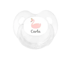 Chupete Personalizado Retro Transparente Cisne