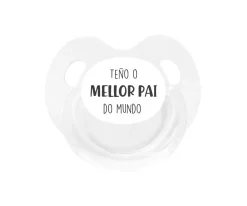 Chupete Retro Blanco Teño o mellor pai do mundo