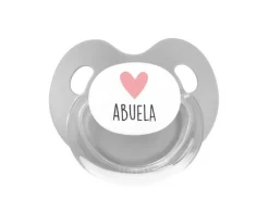 Chupete Retro Gris Corazón Abuela