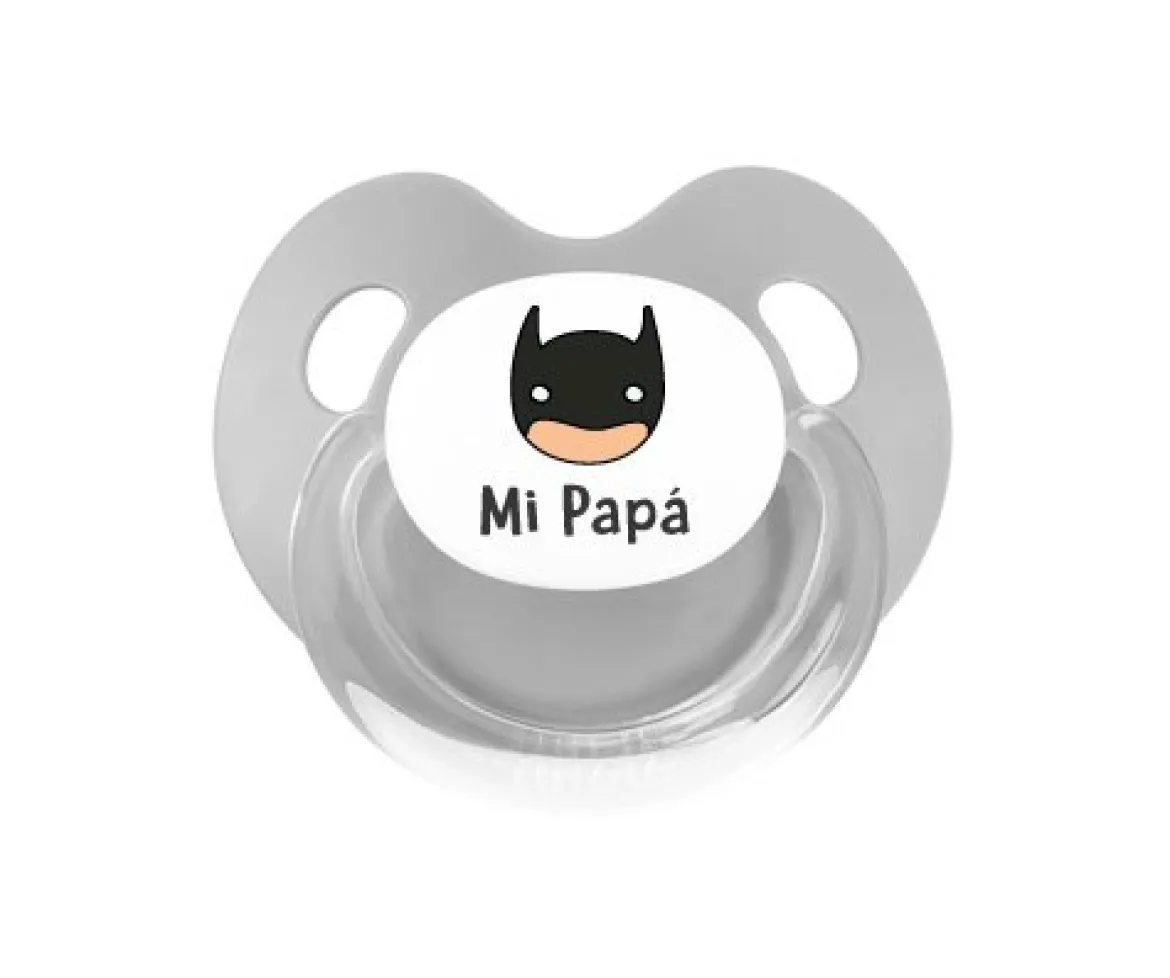 Chupete Retro Gris Héroe Mi Papá