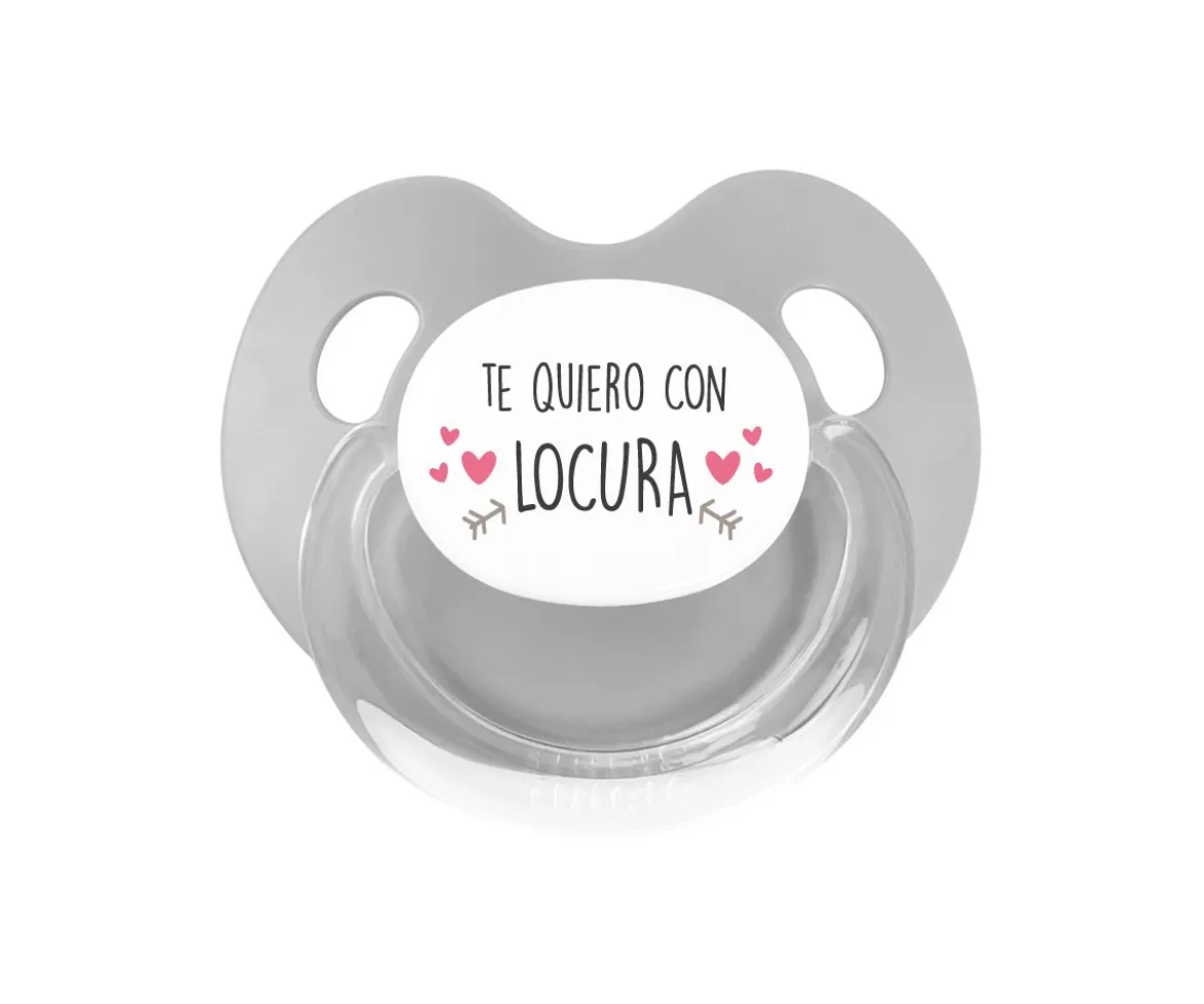 Chupete Retro Gris Te Quiero con Locura