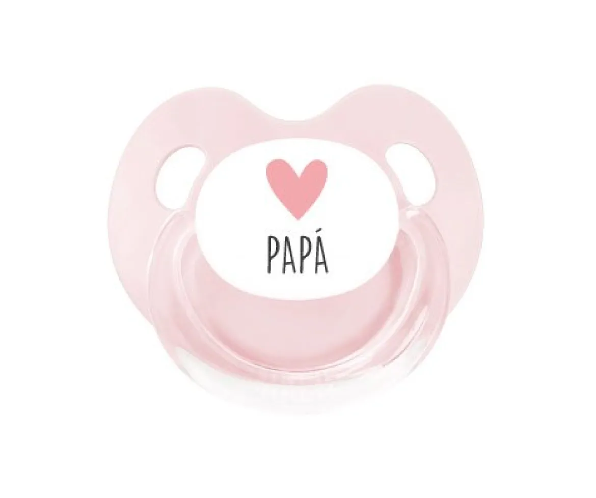 Chupete Retro Rosa Corazón Papá