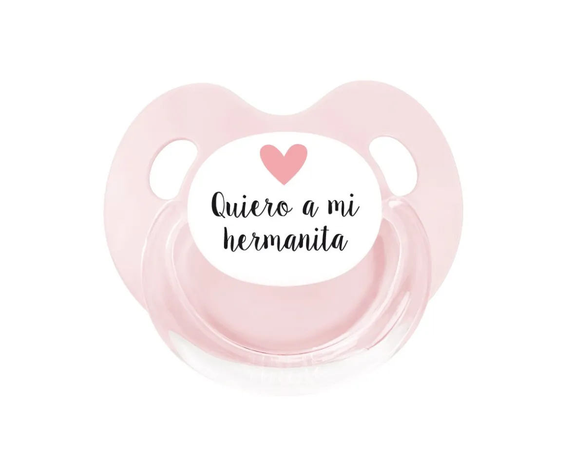 Chupete Retro Rosa Quiero a mi Hermanita