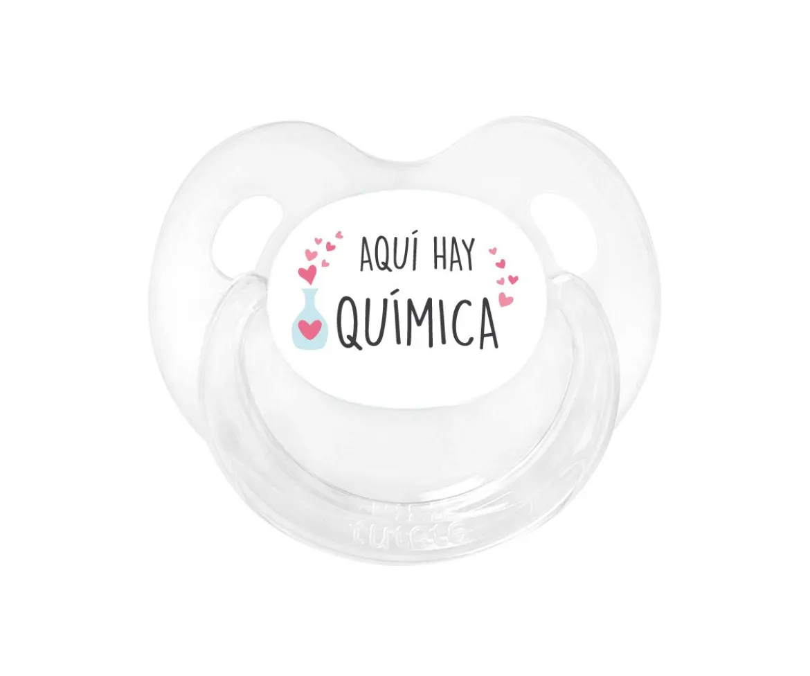 Chupete Retro Transparente Aquí Hay Química