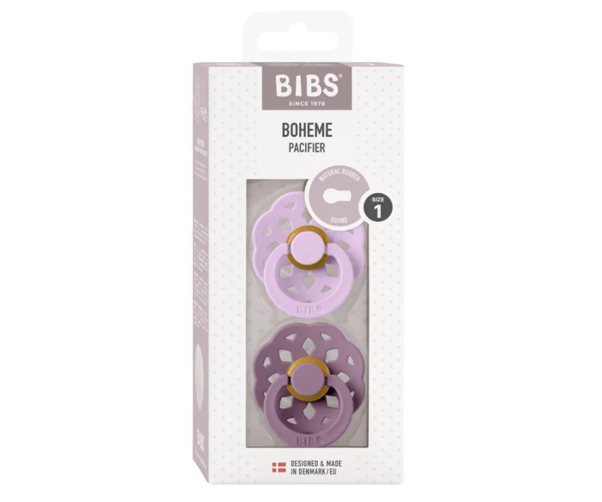 2 Chupetes BIBS Boheme Violet Sky/Mauve