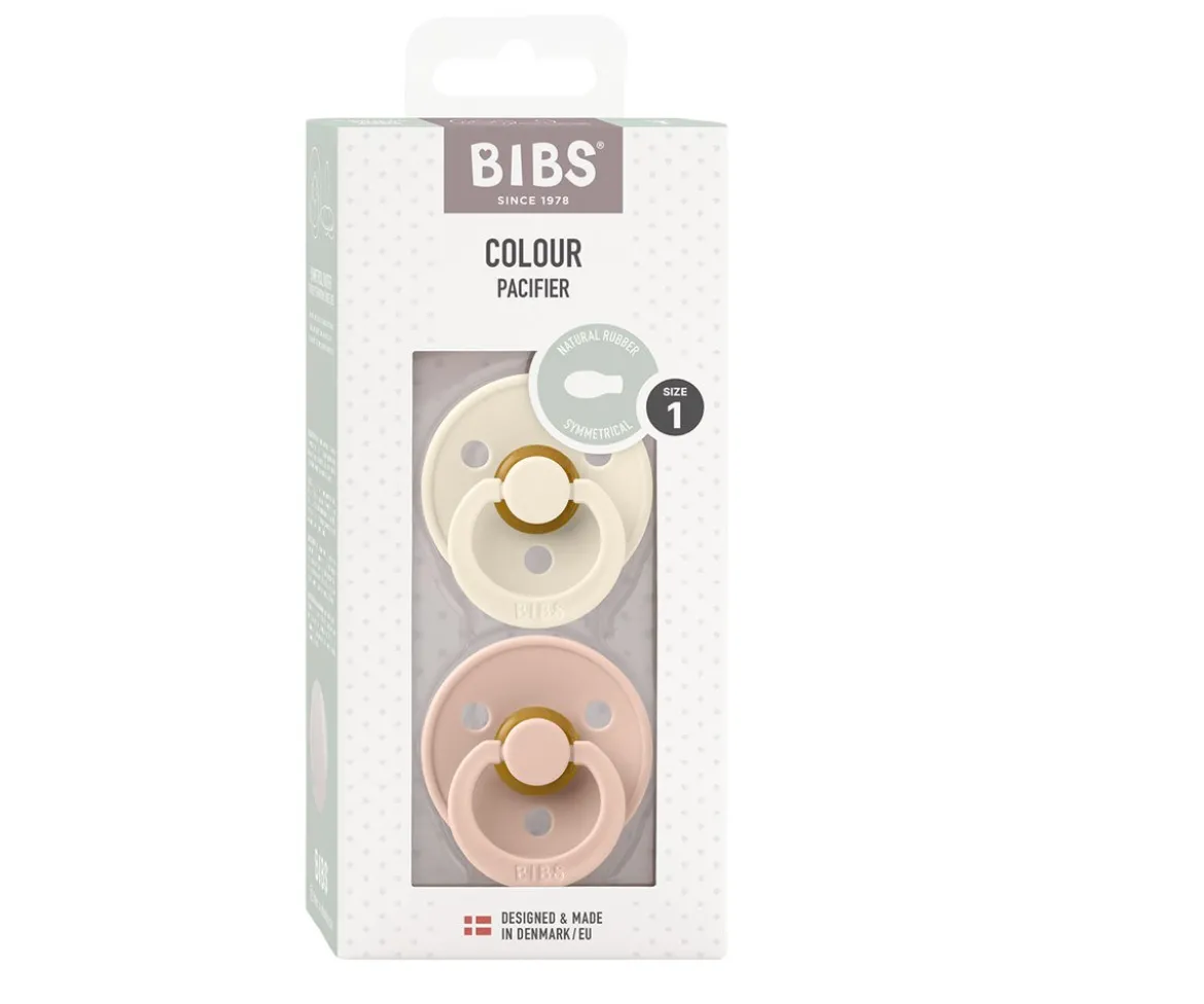 2 Chupetes BIBS Colour Anatómica Ivory/Blush