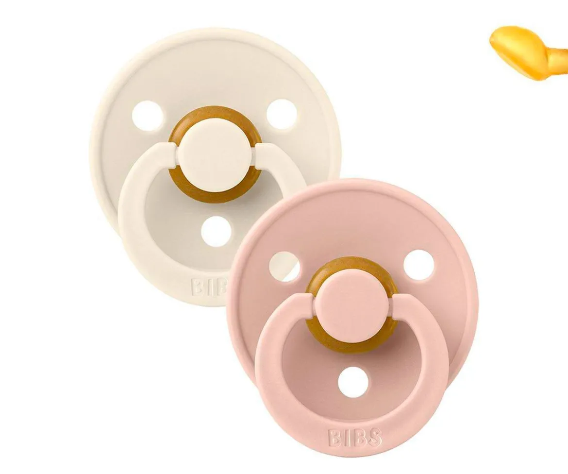 2 Chupetes BIBS Colour Anatómica Ivory/Blush
