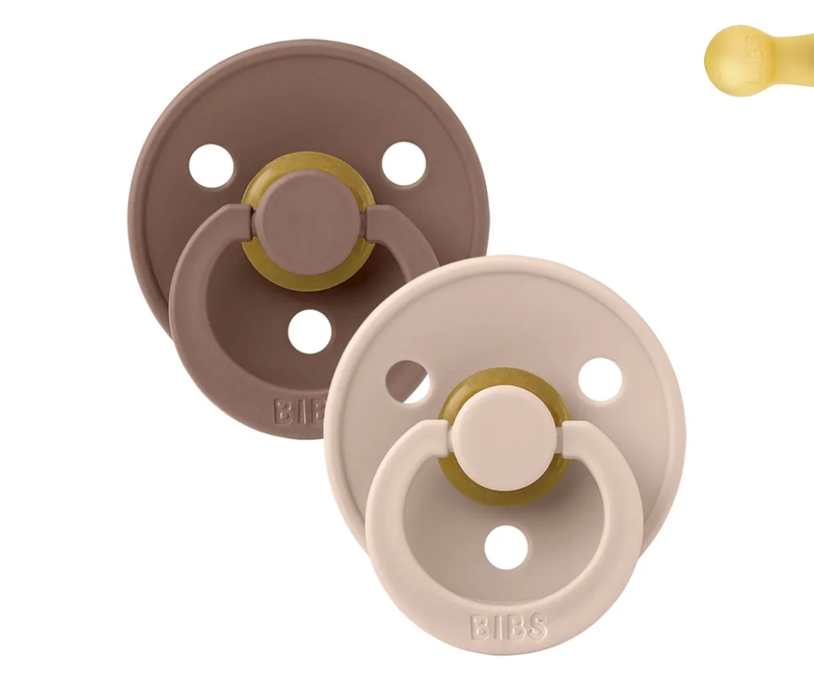 2 Chupetes BIBS Colour Round Blush/Woodchuck