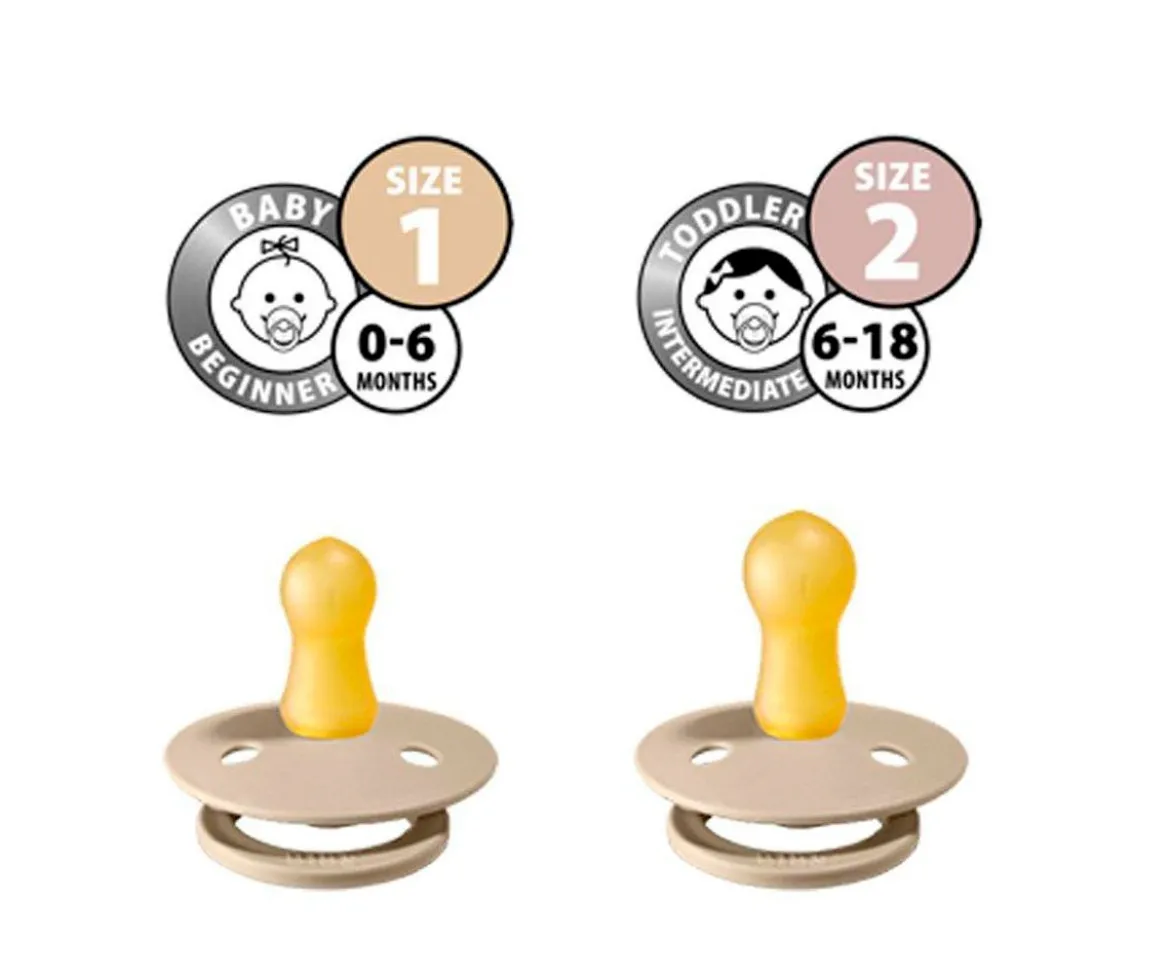 2 Chupetes BIBS Colour Round Blush/Woodchuck