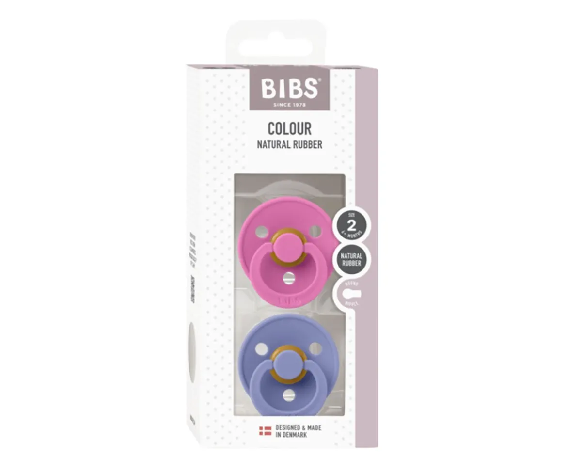 2 Chupetes BIBS Colour Round Bubblegum/Peri