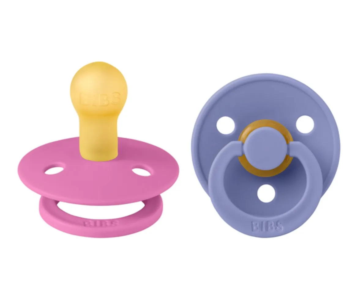 2 Chupetes BIBS Colour Round Bubblegum/Peri