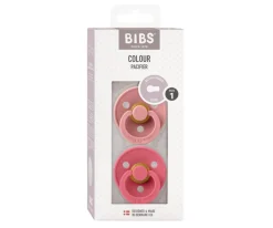2 Chupetes BIBS Colour Round Dusty Pink/Coral